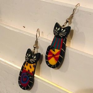 Enamel Colorful Cat Earrings